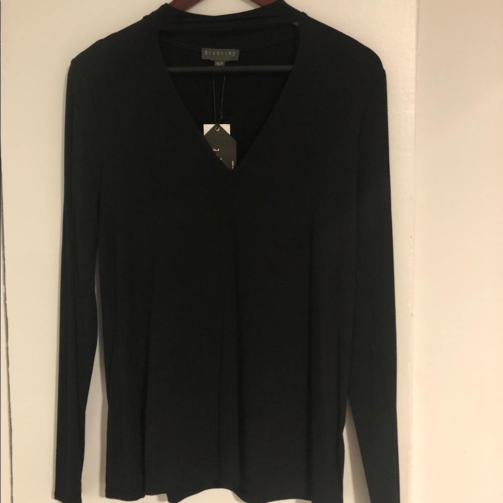Highline Collective - Black Surplice V Neck NWT